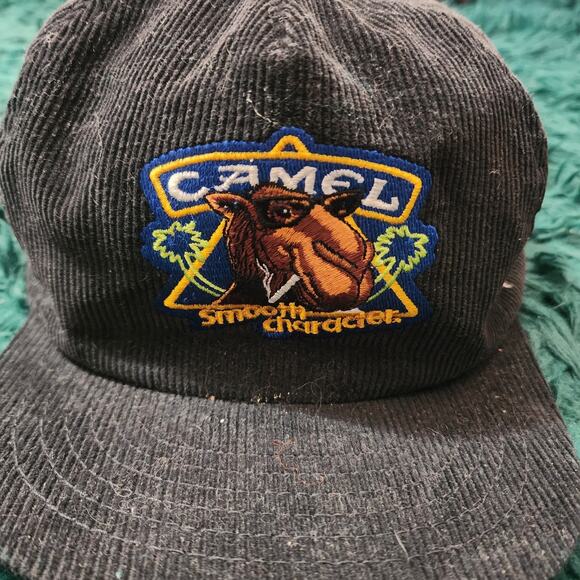 Vintage Camel Cigarettes Corduroy Hat 90s Snapback Tobacco Cap - Picture 1 of 6